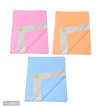 AVI FastDry Cotton Extra Absorbent Waterproof and Reusable Bed Protector/Dry Sheet for Baby- Medium 70x100 CM -(Pink, Orange, Sky Blue)