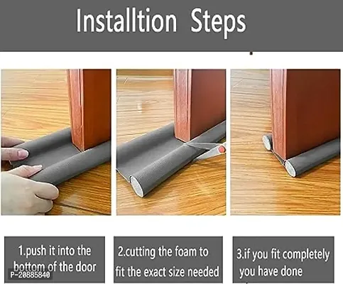 Door Bottom Sealing Strip Guard for Home Door gaurd ,Door Protector, Door Sealing Strip(GREY -Size-39inch) (Pack of 1)-thumb2