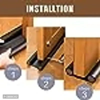 Door Bottom Sealing Strip Guard for Home Door gaurd ,Door Protector, Door Sealing Strip(BLACK -Size-39inch) (Pack of 6)-thumb3
