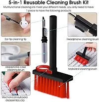 NBS Cleaning Soft Brush Keyboard Cleaner 5-in-1 Multi-Function Computer Cleaning Tools Kit Corner Gap Duster Key-Cap Puller for Bluetooth Earphones Laptop-thumb1