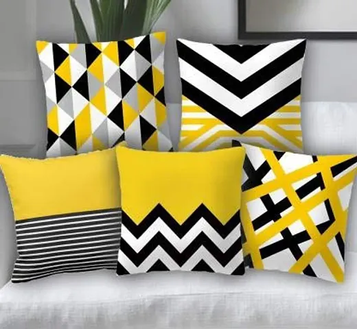 Set of 5- Geometric Print Cushion Covers