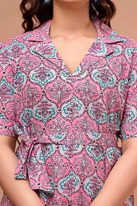 Fancy Pink Cotton Printed Co-Ords Sets For Women-thumb3