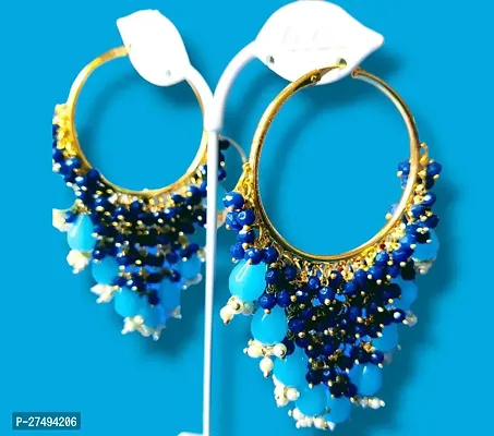 Stylish Blue Resin Earrings For Women-thumb0