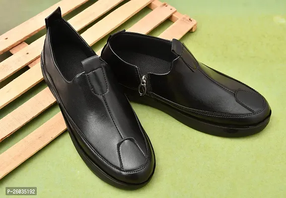 Elegant Synthetic Leather Self Design Casual Shoes For Men