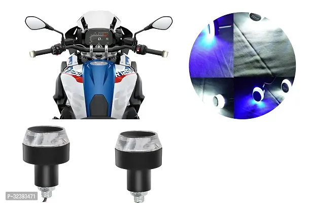 Motorcycle Turn Signal Led Handle Bar Light (Set Of 2)Blue And White Strobe-thumb0