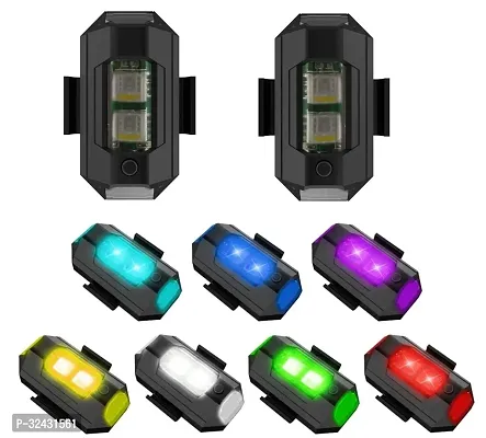 7 Color Changing Led Strobe Safety Light for Motorcycles Pack of 2-thumb0