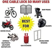 Delhismart  Universal 4 Digit Number Combination Cable Lock Heavy Duty Anti Theft Security Bikes Accessories Multipurpose Use for Bike Helmet Cycle Electric Scooter (Black)-thumb1