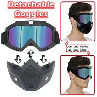 Delhismart Anti Scratch Goggle Bike Mask, UV Protective Open Face  Eyewear Windproof Dirt Shield Adjustable Strap Soft Foam Padded Detachable for Cycling Bike Off Road Racing Riding Unisex - Rainbow-thumb2