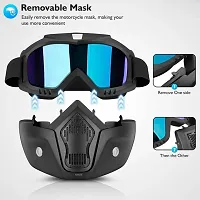 Delhismart Anti Scratch Goggle Bike Mask, UV Protective Open Face  Eyewear Windproof Dirt Shield Adjustable Strap Soft Foam Padded Detachable for Cycling Bike Off Road Racing Riding Unisex - Rainbow-thumb3