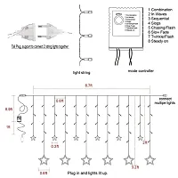 Decorative 6+6 Star Curtain LED Lights (Yellow, 2.5 Meter, 138 LED)-thumb3