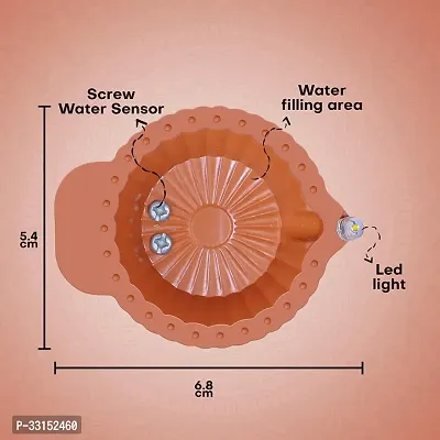 LED Diya Candle with Water Sensing Technology Warm Orange Lights, Battery Operated Pack of 6-thumb3