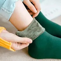 LUFIC Winter Thermal Toe Dark Colour Wool Heavy Duty Warm Ankle Length Socks Women/Girls Winter Socks (Pack of 6)-thumb1
