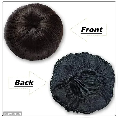 Flushia Women's and Girl's Synthetic Hair Bun Plan Juda Hair Extension Brown Pack Of 1 pcs-thumb2