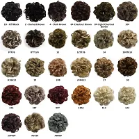 4#-Dark Brown : OneDor? Ladies Synthetic Wavy Curly or Messy Dish Hair Bun Extension Hairpiece Scrunchie Chignon Tray Ponytail (4#-Dark Brown)-thumb1