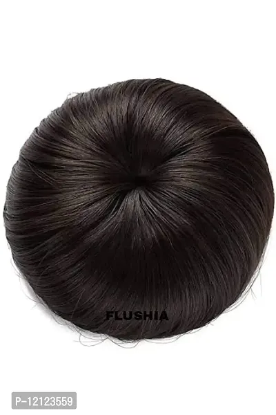 Flushia Women's and Girl's Synthetic Hair Bun Plan Juda Hair Extension Brown Pack Of 1 pcs