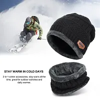 MUCO Womens Mens Winter Hat Warm Thick Beanie Cap Scarf for Winter Knit Ski Beanies-thumb2