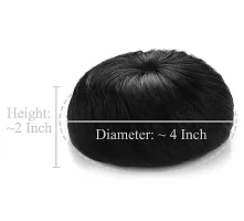 Clixfox Women's and Girl's Synthetic Hair Bun Extension (Black)-thumb1