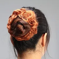 4#-Dark Brown : OneDor? Ladies Synthetic Wavy Curly or Messy Dish Hair Bun Extension Hairpiece Scrunchie Chignon Tray Ponytail (4#-Dark Brown)-thumb3