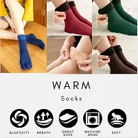LUFIC Winter Thermal Toe Dark Colour Wool Heavy Duty Warm Ankle Length Socks Women/Girls Winter Socks (Pack of 6)-thumb2