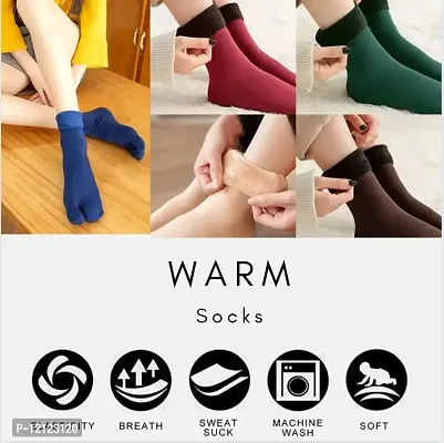 LUFIC Winter Thermal Toe Dark Colour Wool Heavy Duty Warm Ankle Length Socks Women/Girls Winter Socks (Pack of 6)-thumb3
