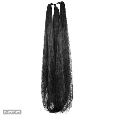 Generic Synthetic Nylon Hair Extension Parandi Choti For Women And Girls (20 Inch, Black)