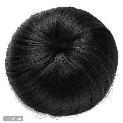 Clixfox Women's and Girl's Synthetic Hair Bun Extension (Black)-thumb0