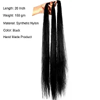 Generic Synthetic Nylon Hair Extension Parandi Choti For Women And Girls (20 Inch, Black)-thumb1