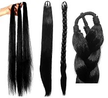 Generic Synthetic Nylon Hair Extension Parandi Choti For Women And Girls (20 Inch, Black)-thumb4