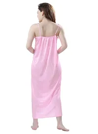 Women's Satin Solid Net Nightwear-thumb1