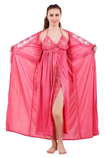 Buy SIAMI Bridal Premium Quality Plain Satin Nighty With Robe Online In  India At Discounted Prices