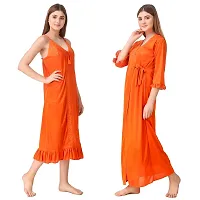 Women's Satin Nighty with Robe Set of 2 pcs-thumb2