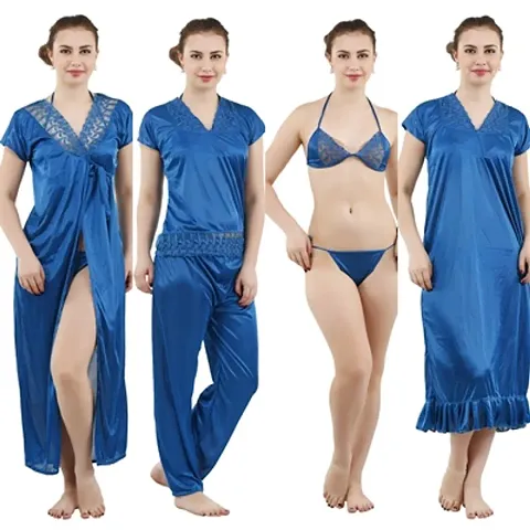 Beautiful Satin Nightwear Set of 6 for Women