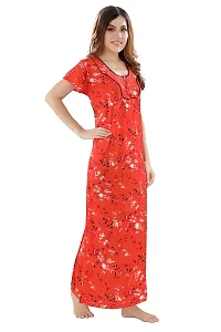 Romaisa Women's Cotton Blend Floral Maxi Length Nightgown (LN425-320_Red_Free Size)-thumb3