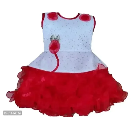 Stylish Red Net Dress For Girls