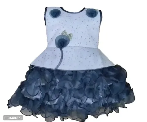 Stylish Grey Net Dress For Girls