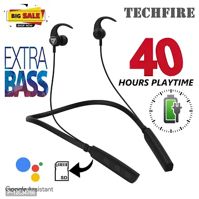 TECHFIRE T60 Bullets Wireless Z Bass Edition Neckband headphone with 40 hr playtime Bluetooth Headset-thumb0