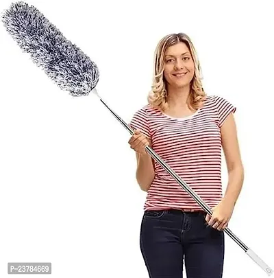 Duster For Cleaning With Extension Pole(Stainless Steel), Extra Long 100 Inches, With Bendable Head, Extendable Duster For Cleaning High Ceiling Fan, Cars Wet and Dry Duster(Pack of 1)