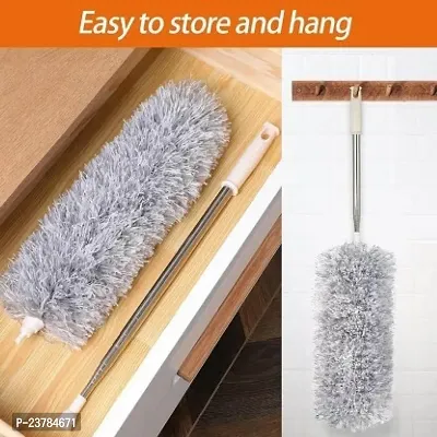 Duster For Cleaning With Extension Pole(Stainless Steel), Extra Long 100 Inches, With Bendable Head, Extendable Duster For Cleaning High Ceiling Fan, Cars Wet and Dry Duster(Pack of 1)