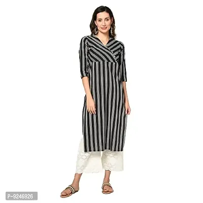 JAIPUR VASTRA Cotton Striped Print Straight Kurta for Girls/Womens/Ladies