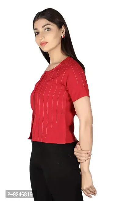 JAIPUR VASTRA Women's Cotton Flex Solid Western Shirt-thumb2