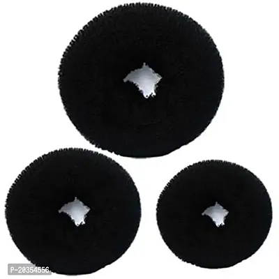 Drishtireg; Hair Donut Bun for Hair Making Black (Pack of 3)