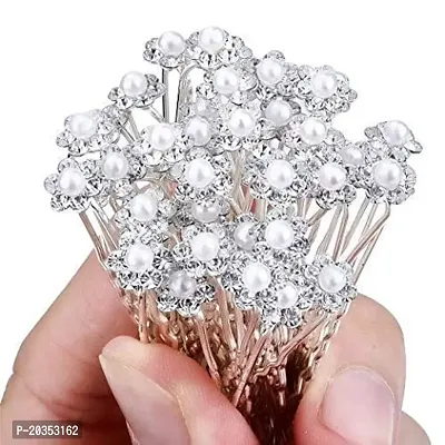 Drishtireg; Hair Bun Pin Fancy Juda Pins with crystal rhinestone for Women and Girls 2 box Set of 24-thumb0