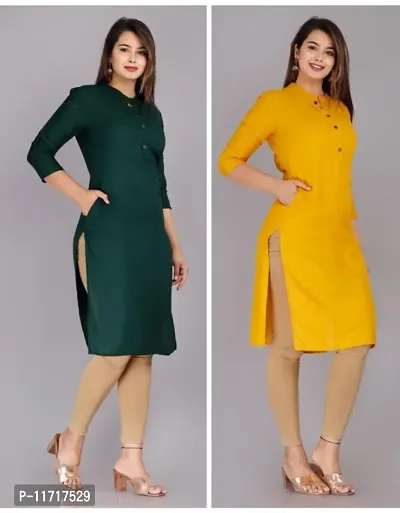 Fancy Rayon Kurti for Women Pack of 2-thumb0