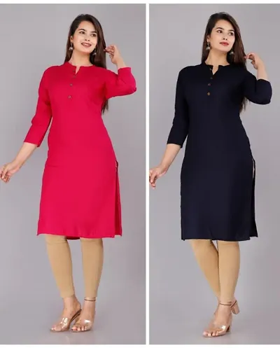 Fancy Rayon Kurti for Women Pack of 2