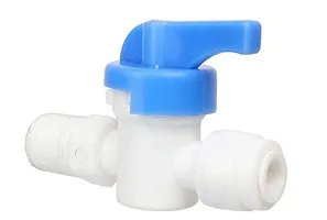 AQUALIQUID RO 2pcs 1/ Inch Plastic Inlet Ball Valve for 1/4 inch Pipe Tubing RO Water Purifier Inlet Ball Valve Coupling Set Diverter Gate Valve On/Off Tee Cock Twin Elbow Faucet-thumb3