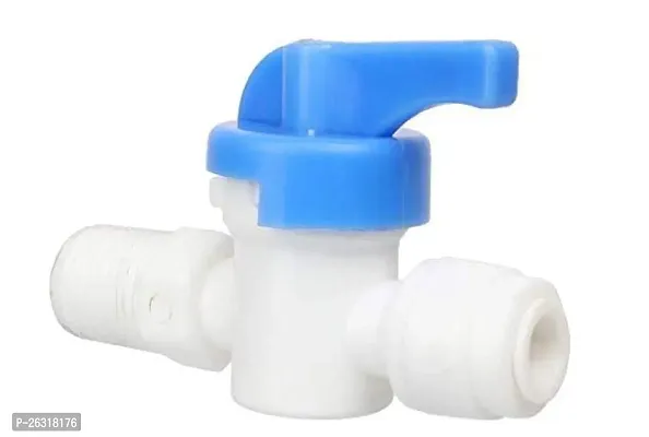 AQUALIQUID RO 2pcs 1/ Inch Plastic Inlet Ball Valve for 1/4 inch Pipe Tubing RO Water Purifier Inlet Ball Valve Coupling Set Diverter Gate Valve On/Off Tee Cock Twin Elbow Faucet-thumb4