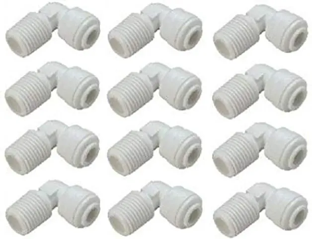 AQUALIQUID RO Pipe Connectors Push 1/4 Elbow Connector for Ro Water Purifier 1/4 to Pipe Fittings/Pipe Connector/use This Elbow Connector on Ro 1/4 to 1/4 (12 Pcs)