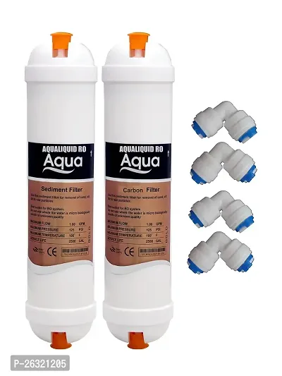 AQUALIQUID RO Aqua Carbon Filter + Sediment Filter + 4 pcs connactor Suitable for All RO Water Purifier-thumb0
