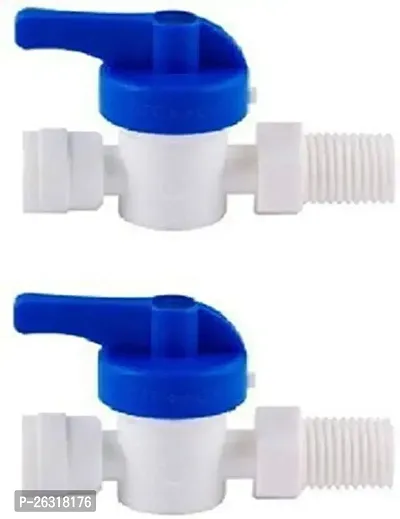 AQUALIQUID RO 2pcs 1/ Inch Plastic Inlet Ball Valve for 1/4 inch Pipe Tubing RO Water Purifier Inlet Ball Valve Coupling Set Diverter Gate Valve On/Off Tee Cock Twin Elbow Faucet-thumb0