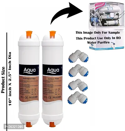 AQUALIQUID RO Aqua Carbon Filter + Sediment Filter + 4 pcs connactor Suitable for All RO Water Purifier-thumb3